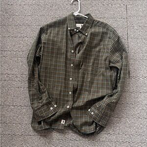 Duck Head Green and Brown Plaid Shirt Size Medium